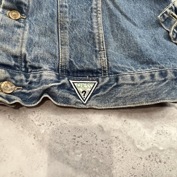 Vintage Guess Georges Marciano‎ Denim Jean Jacket Mens Size Large 80s Big Logo - Picture 11 of 12